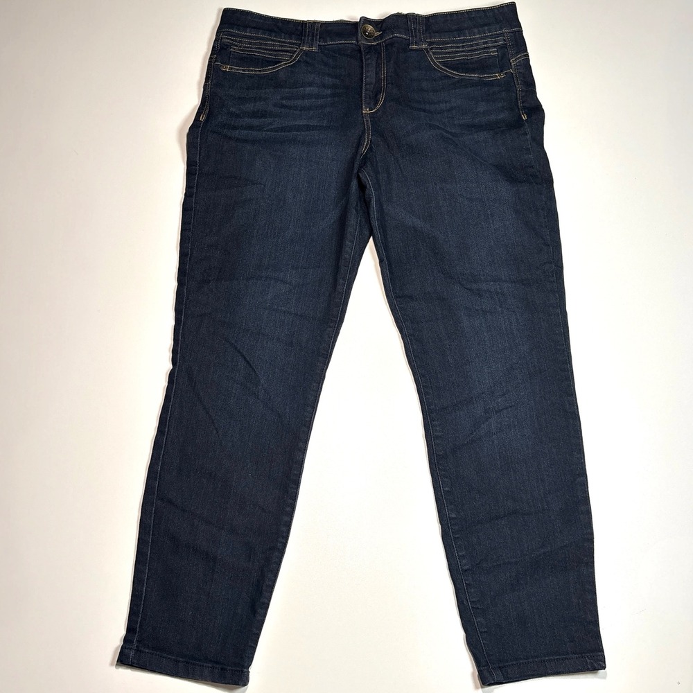Democracy Ab solution Booty Lift Dark Wash Denim Jeans Women's 14 Stretch - Picture 5 of 11